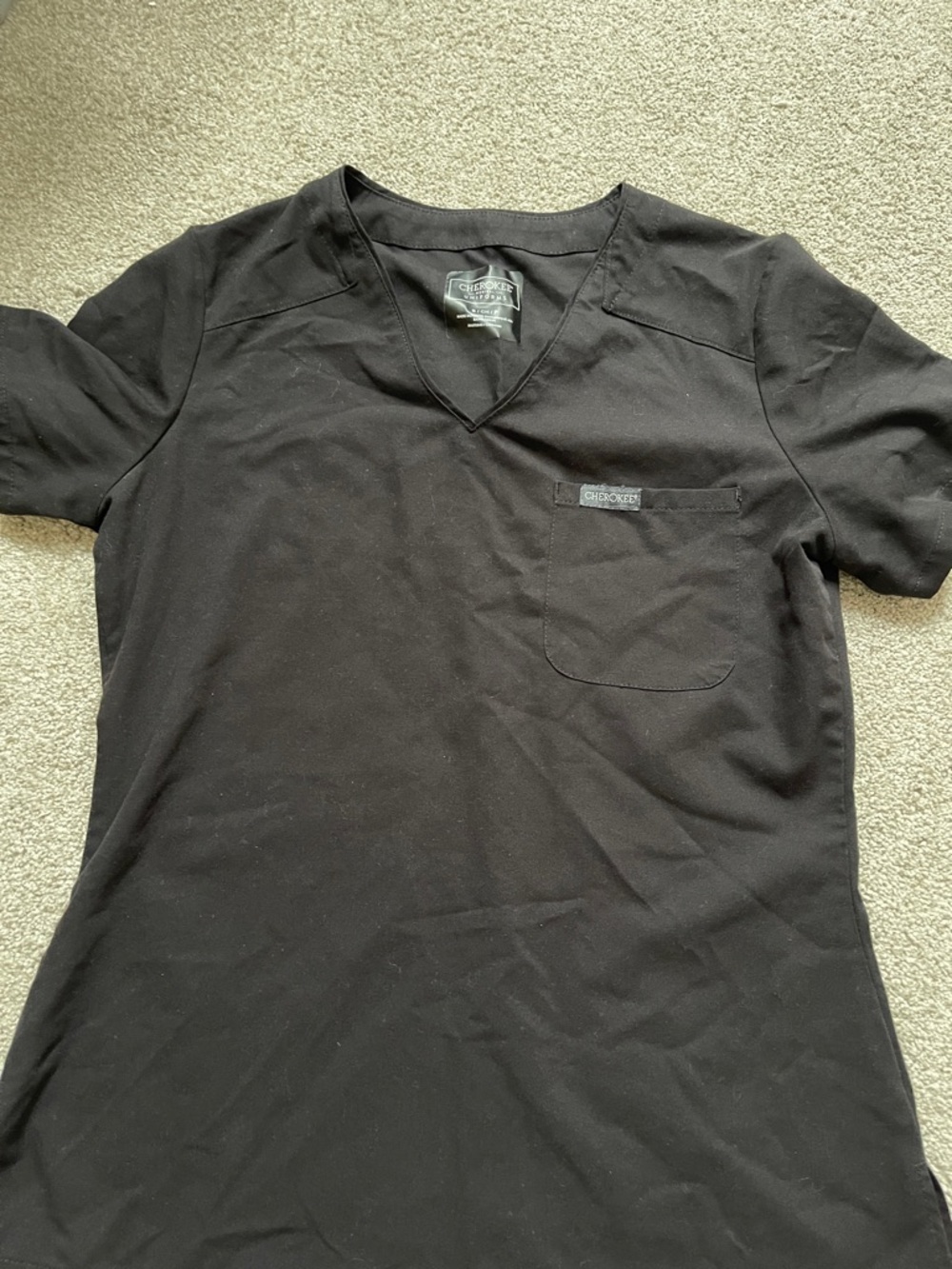 Cherokee Men’s Black V-Neck Short Sleeve Scrub Top